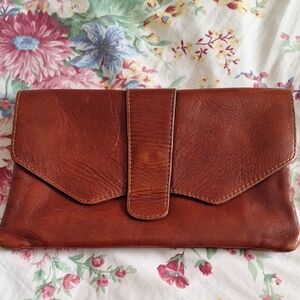 Davey's Vintage Elegant Red Leather Clutch